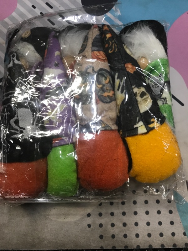 Photo 2 of  Halloween Gnomes Decor Set of 8,Indoor Witch Decorations for Home Bar Fireplace Table,Hanging Household Ornaments Elf Plush Tomte Gnome with Witch Cloak Hat
