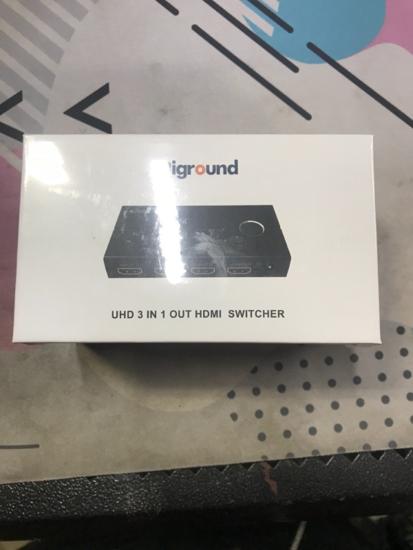 Photo 2 of Biground HDMI Switch 4K 60HZ Auto Selector Switch Box 3 In 1 Out with Remote Control,DC Charger,HDMI Switcher Input Splitter Support HDMI 2.0 HDCP2.2 CEC 3D UHD HDR 4:4:4 SDR 18Gbps 1080P HD Low Power  -- FACTORY SEALED --
