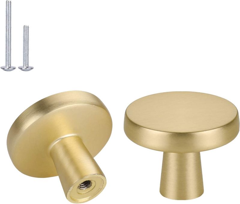 Photo 1 of 10 Pack Haliwu/Gold Knobs for Cabinet, Brushed Brass Cabinet Knobs, Round Knobs Gold Knobs Drawer Knobs Gold Kitchen Hardware
