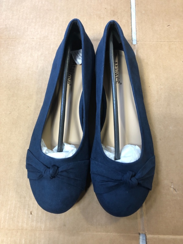 Photo 1 of BLUE SUEDE SLIP ON FLATS SIZE 8 