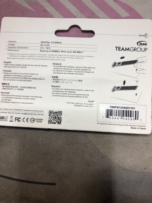 Photo 3 of TEAMGROUP MS30 256GB with SLC Cache 3D NAND TLC M.2 2280 SATA III 6Gb/s Internal Solid State Drive SSD (Read/Write Speed up to 500/400 MB/s) Compatible with Laptop & PC Desktop TM8PS7256G0C101
