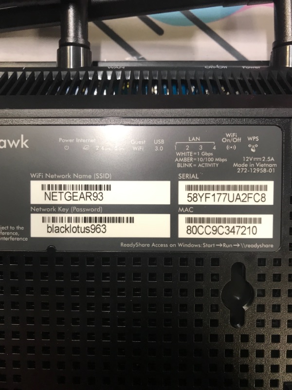 Photo 1 of NETGEAR Nighthawk Smart Wi-Fi Router, R6700 - AC1750 Wireless Speed Up to 1750 Mbps | Up to 1500 Sq Ft Coverage & 25 Devices | 4 x 1G Ethernet and 1 x 3.0 USB Ports | Armor Security
