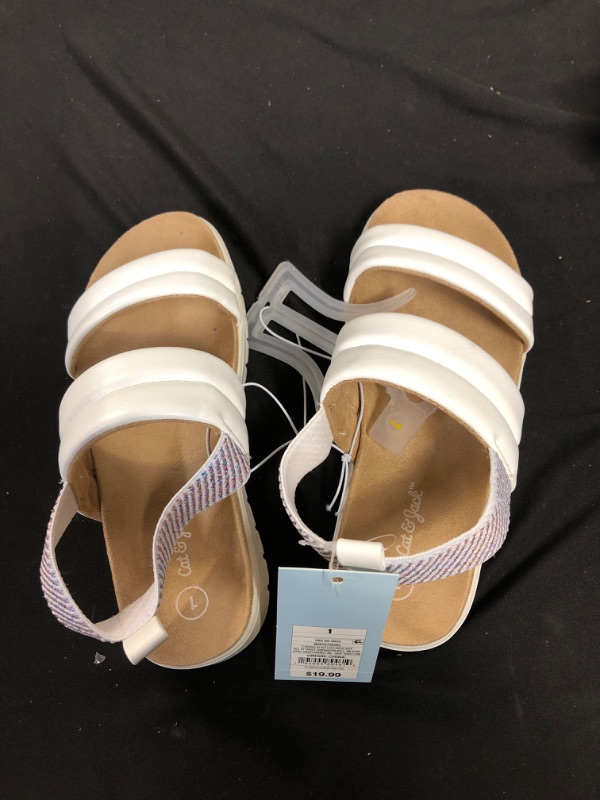 Photo 2 of Girls' Hazel Slip-On Pull-On Footbed Sandals - Cat & Jack White 1
