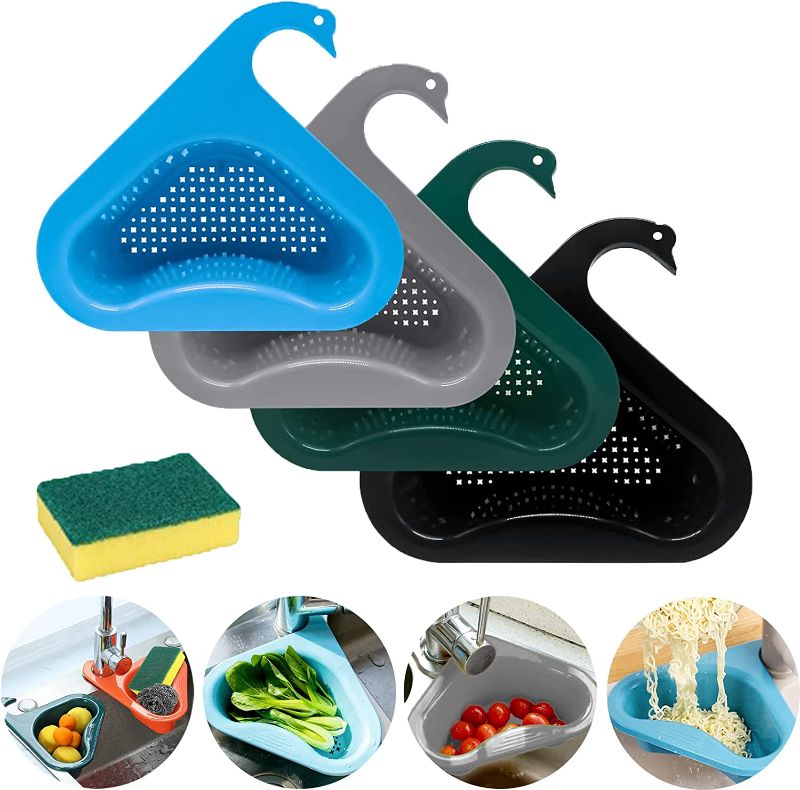 Photo 1 of 4 Pack Swan Drain Basket for Kitchen Sink Swan Drain Rack