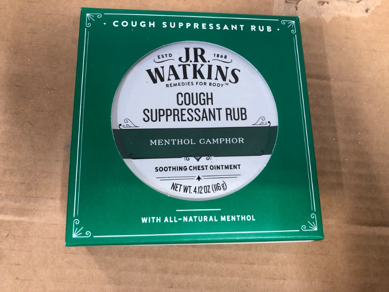 Photo 1 of 1 pc J.R. Watkins Menthol Camphor Cough Suppressant Vapor Rub Relieves Congestion  