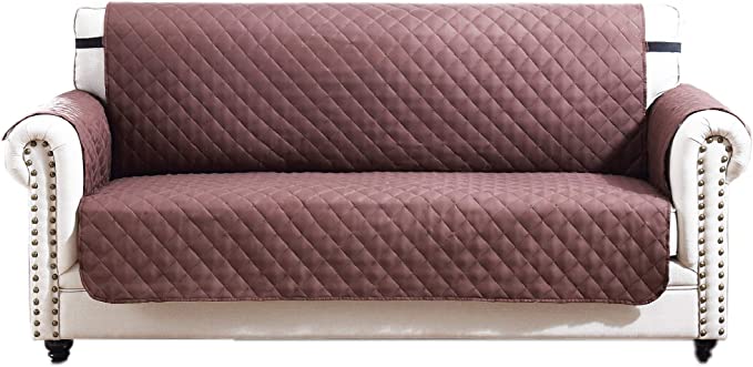 Photo 1 of Argstar Reversible Sofa Slipcover for Dogs, Couch Cover for Pets, Reversible Sofa Protector for Dogs, Sofa Slipcovers with Straps, Chocolate/Natural (3 Seater, Large)
