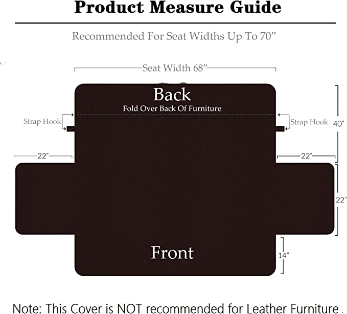 Photo 1 of Argstar Reversible Sofa Slipcover for Dogs, Couch Cover for Pets, Reversible Sofa Protector for Dogs, Sofa Slipcovers with Straps, Chocolate/Natural (3 Seater, Large)