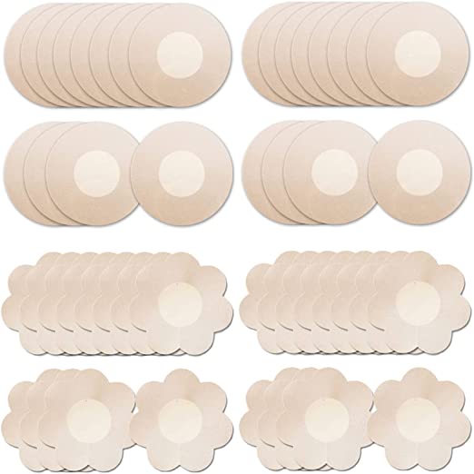 Photo 1 of 40 Pairs Nipple Covers For Women Disposable Invisible & Natural Satin Nipple Stickers Petals Breast Pasties