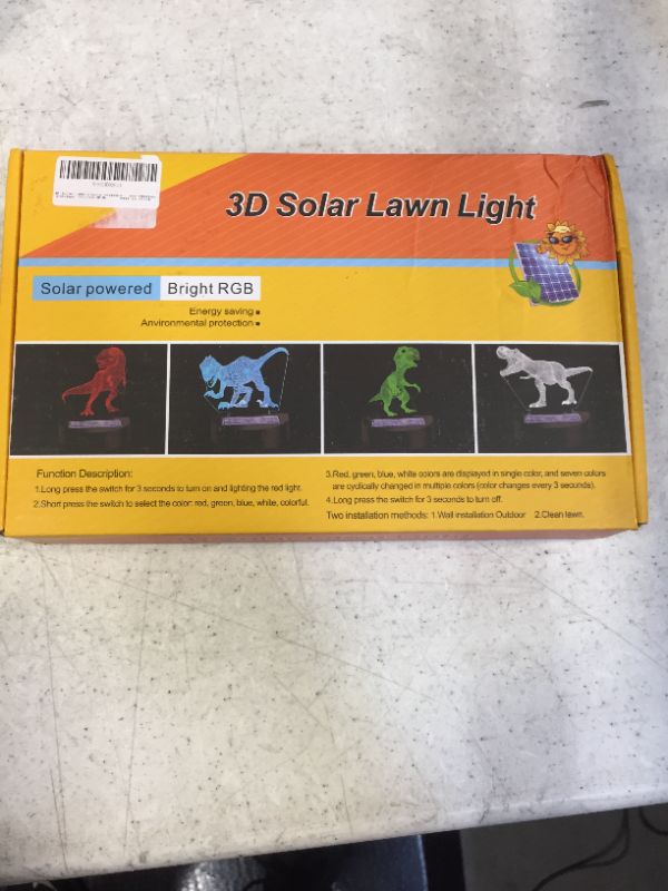 Photo 2 of 3D Solar Lawn Lights,Twosnails LED Outdoor Solar Lights Decorative 5 Colors Changing as Gifts for Kids Girls Boys, Beautiful Solar Flower Lights for Pathway Patio Yard Deck Walkway (Dinosaur Unicorn)
