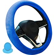 Photo 1 of 
Andalus Diamond Microfiber Leather with Soft Velvet Car Steering Wheel Cover, Universal 15 Inch - Includes 2pcs Bling Cup Holder Coasters Gift - Bling Crystal Rhinestone (Blue)Andalus Diamond Microfiber Leather with Soft Velvet Car Steering Wheel Cover