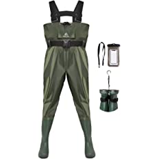 Photo 1 of  Chest Waders with Boots,Waterproof Lightweight for Fishing& Hunting& Farm, with Boot Hanger and Waterproof Phone Case, Size 5-14 for Men Women and Youth Sz 10M/12W