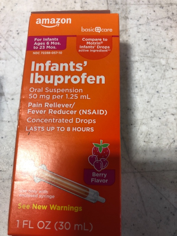 Photo 2 of 
Amazon Basic Care Children's Ibuprofen Oral Suspension 100 mg per 5 mL (NSAID), Berry, 8 Fl Oz (Pack of 1)Amazon Basic Care Children's Ibuprofen Oral Suspension 