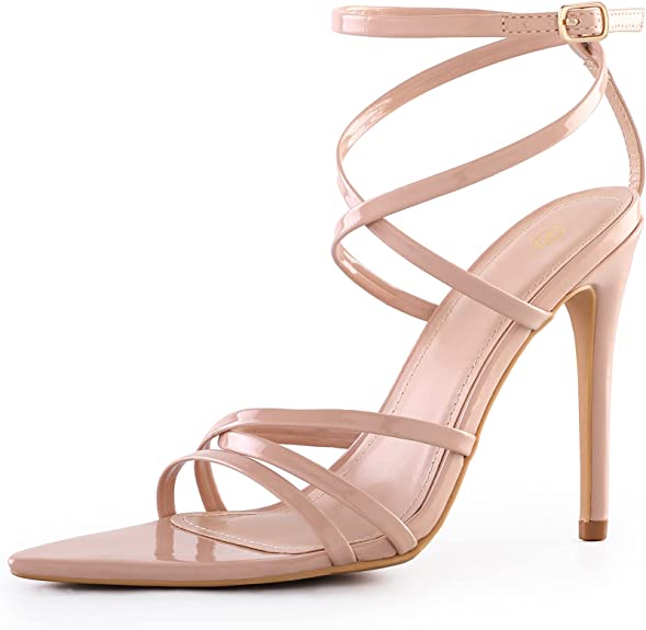 Photo 1 of mysoft Women's Sexy Pointed Toe Stilettos Strappy Open Toe High Heeled Sandals
