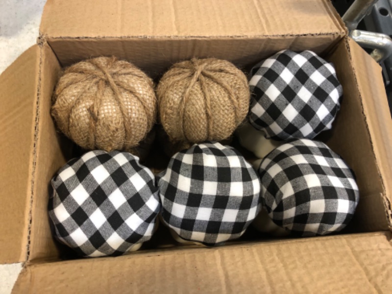 Photo 2 of 12 pcs Artificial Pumpkins Decor Assorted Color Fake Pumpkins for Table Thanksgiving Halloween Fall Decoration
