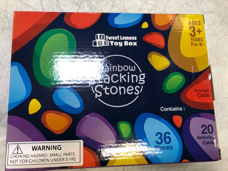Photo 1 of 36 Rainbow Stacking Stones & Activity Cards Set - Color Sorting Stacking Rocks are A Great Teaching Aid, Also Help Gross & Fine Motor Skill Development - Sorting Toys for at Home & Classroom Use
