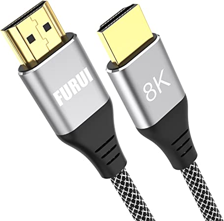 Photo 1 of 8K HDMI Cable 10ft, FURUI Nylon Braided 2.1 HDMI Cable, CL3 Rated Support Dolby Atmos, 8K@60Hz, 4K@120Hz, Ultra Speed 48Gbps, eARC, HDCP 2.2 & 2.3, Dynamic HDR Compatible with Apple TV, Roku, Xbox
