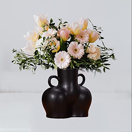 Photo 1 of 7.5Inch Body Vase Female Form, Butt Vase, Modern Boho Vase?Handmade Ceramic Flower Vase for Home Decor,7.5 Inch, Matte Black
