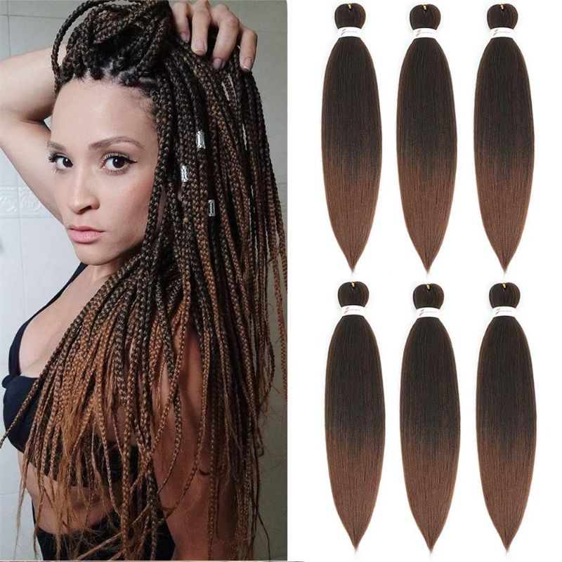 Photo 1 of 
WIGENIUS Pre-stretched Braiding Hair Ombre Brown 26 inch 6 Packs/Lot Professional Synthetic Fiber EZ Braids Yaki Texture Knotless Braiding Hair Extensions(T30)
