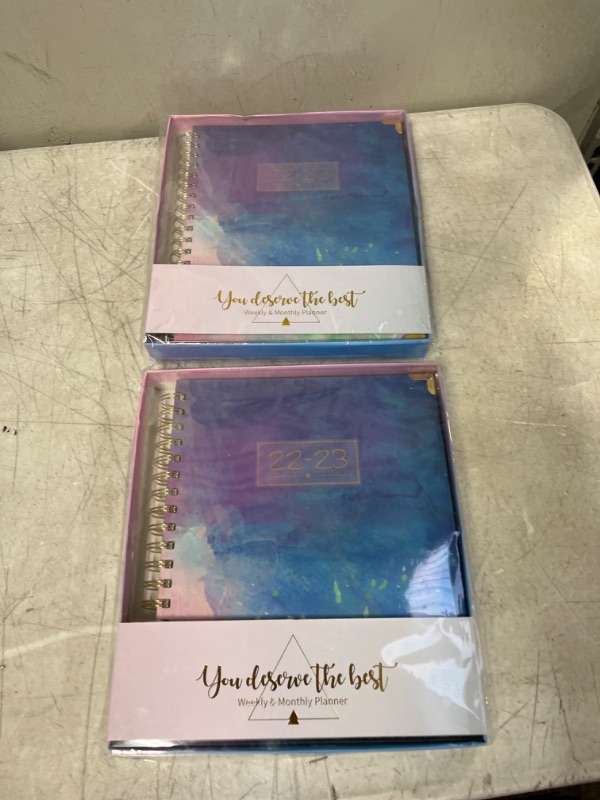 Photo 2 of Planner 2022-2023 - 2022-2023 Academic Planner Weekly and Monthly AUG 2022-JUN 2023, 9.3" x 8.25", Thick Paper with Colorful Tabs, Twin-Wire Binding
(2pcs)