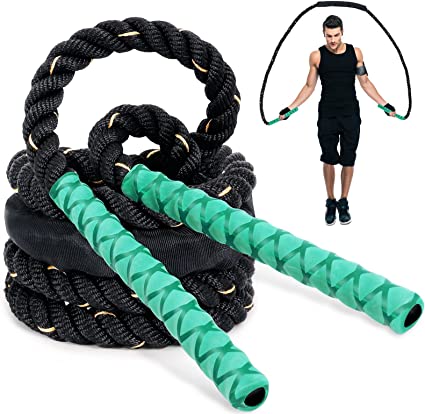 Photo 1 of 3.0LB Weighted Jump Rope for Adult Fitness,Skipping Rope For Gym Training Heavy Duty Jump Rope with Two Layers of Comfortable Handle,Heavy Battle Ropes for Exercise,Home Workout?Total Body Workouts
