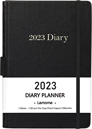 Photo 1 of 2023 Diary - 2023 Daily Planner, January 2023-December 2023, Appointment Book 5-3/4" x 8-1/4", Daily Planner with Monthly Tabs, Pen Loop, Banded, Bookmarks, Inner Pocket
