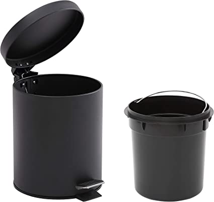 Photo 1 of Addison Home 1.3 Gallon / 5 Liter, Steel Step Trash Can with Removable Inner Bucket, Black
