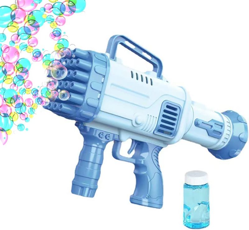 Photo 1 of 32 Hole Gatling Bubble Machine for Kids Gift Maker Gun Toddler Outdoor Toys Light Automatic Bubbles Toddlers Ages 4-10 Boys Girls Birthday Gifts (Blue), bubble002

