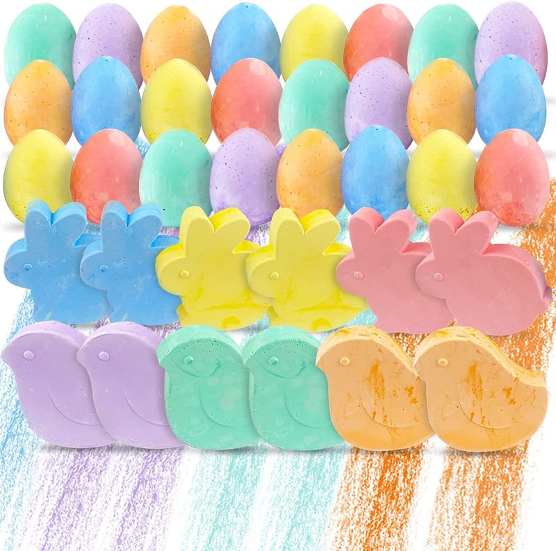 Photo 2 of 
36 Pack Easter Sidewalk Chalks with Easter Eggs Bunny Chick Shaped Washable Colorful Chalks for Kids Toddlers Boys Girls Easter Basket Stuffers Toys Gifts Easter Eggs Hunt Party Favors(2 Box)
