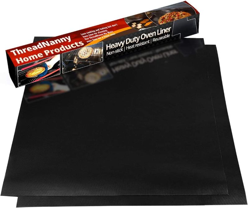 Photo 1 of 2 Pack Large Thick Heavy Duty Non Stick Teflon Oven Liners Mat, 17"x 25" BPA and PFOA Free, for bottom of Electric Oven Gas Oven Microwave Charcoal or Gas Grills
