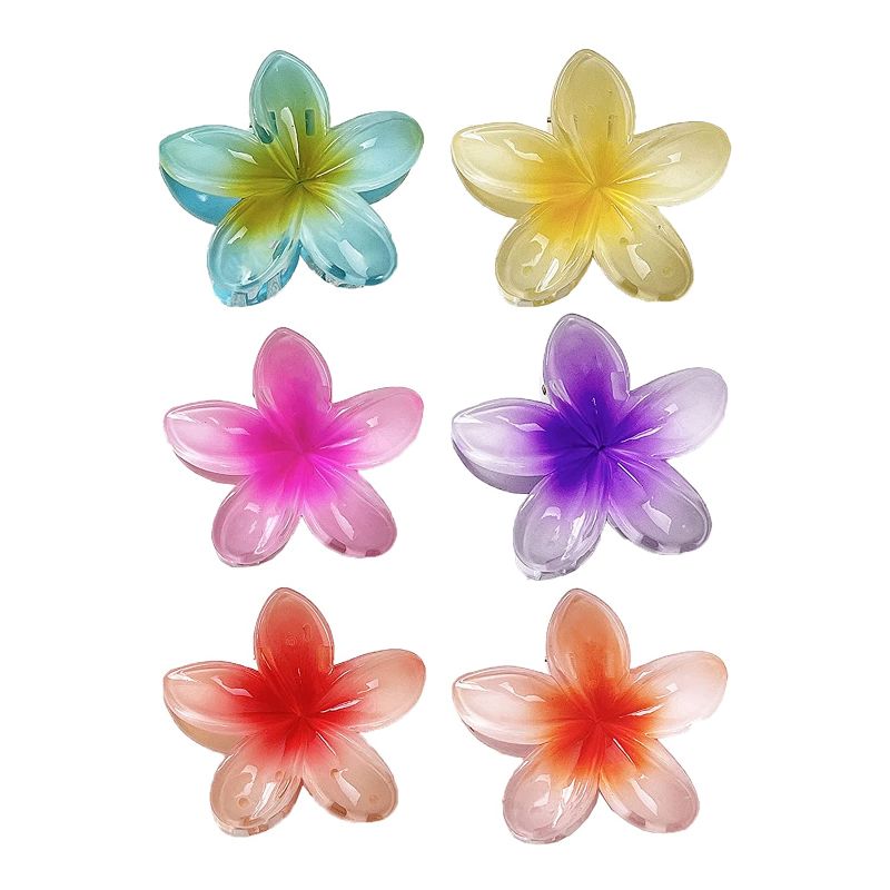 Photo 1 of 12 Pcs Flower Hair Clip, Flower Claw Clip Hawaiian Flower Hair Clips 