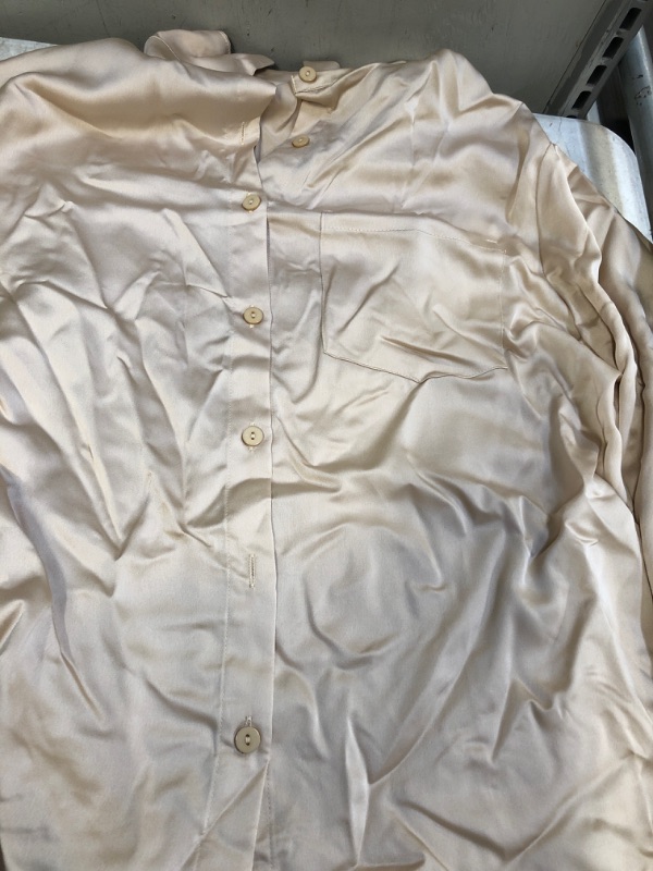 Photo 1 of BEIGE LONG SLEEVE BUTTON  UP PAJAMA SHIRT