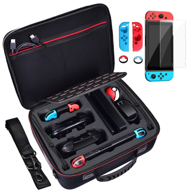 Photo 1 of Diocall Deluxe Carrying Case Compatible with Nintendo Switch and Switch OLED 2021, Travel Bag Fit Switch Pro Controller
