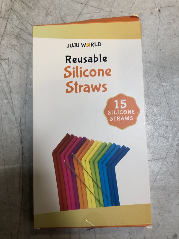 Photo 2 of  Reusable Silicone Straws for 20 oz Flexible Easy to Clean + 2 Cleaning Brushes 