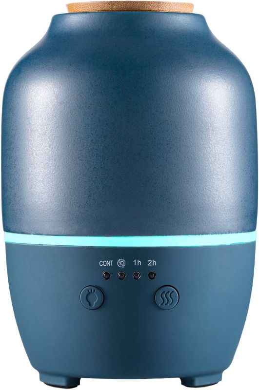 Photo 1 of Diffusers for Essential Oils,Ceramic Cool Mist Super Quiet Aromatherapy Diffuser Essential Oil Diffuser for Home Bedroom Office Yoga,with Timer& 7 Colors Lights Mode 150ml (Blue)
