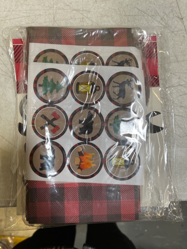 Photo 1 of 13 PCS Lumberjack Birthday Party Supplies Lumberjack Birthday Banner Lumberjack Party Favor Bags for Lumberjack Baby Shower Birthday Party Supplies
