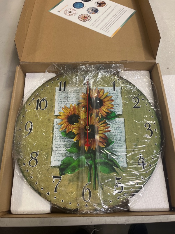 Photo 1 of 12IN SUNFLOWER WALL CLOCK