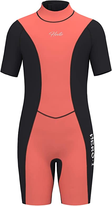 Photo 1 of Hevto Shorty Wetsuit Women 3/2mm Neoprene Short Wet Suit Keep Warm in Cold Water for Surfing Swimming Diving SZ 14