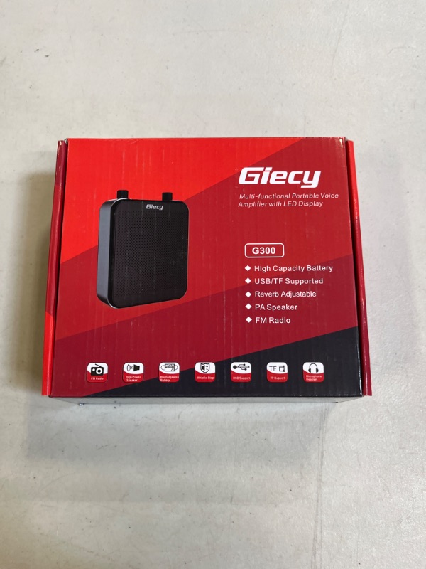 Photo 2 of Giecy Voice Amplifier Portable Bluetooth 30W 2800mAh Rechargeable PA System Speaker for Multiple Locations Such as Classroom, Meetings and Outdoors
