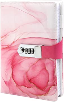 Photo 1 of Diary with Lock Journal with Lock for Girls Women Lock Journal 8.6*5.8" Locking Journal 180 Pages Secret Journal with Combination Lock
