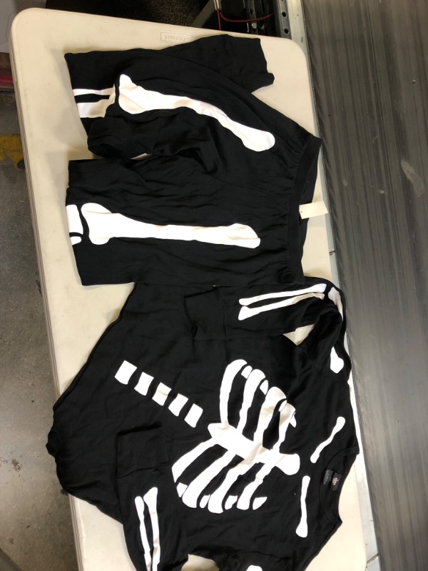 Photo 1 of 2 PAIRS OF MEN'S PAJAMAS , SPOOKY SKELETON THEMED , 1 SIZE XL & 1 SIZE SMALL 