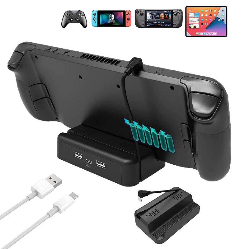 Photo 1 of Steam Deck Dock Steam Deck Stand Portable Stream Deck Dock Docking Station for Steam Deck with Fast Charging USB Cable Stream Deck Stand Steamdeck Dock Stream Deck Accessories Non-Slip Silicone