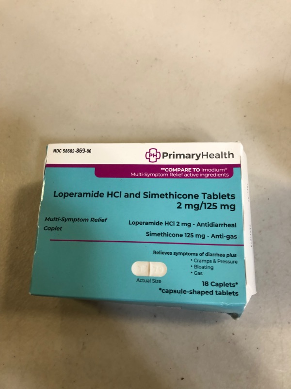 Photo 2 of 2PC LOT, Primary Health Loperamide and Simethicone Tablets 2 Mg/125 Mg, 18 Count,Rolaids Extra Strength Antacid, 96 Chewable Tablets, Mint Flavor, Extra Strength Heartburn Relief FACTORY SEALED
EXP 12/22-12/23

