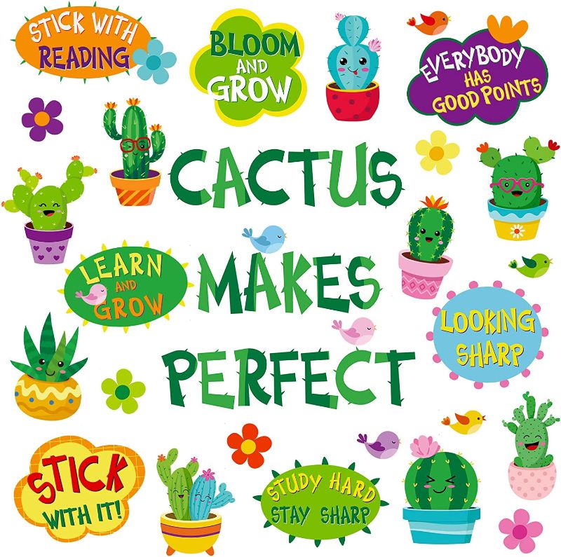 Photo 1 of 63 Pcs Cactus Bulletin Board Cactus Bulletin Board Decorations Cactus Bulletin Board Trim Classroom Teacher Motivational Inspirations Posters Potted Succulents Cutouts for Wall School Home Supplies
FACTORY SEALED