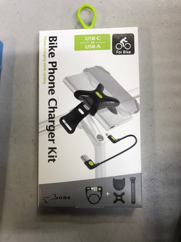 Photo 2 of ?Bone? Bike Phone Charger Kit, Bike Accessories for Phone, 90 Degree L-Shape Design, QC Fast Charging 2.3A USB-C to USB-A Cable, for Samsung Galaxy S10 S10+ / Note 8, LG V20,and Other USB C Charger
FACTORY SEALED