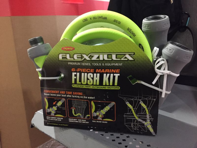 Photo 2 of Flexzilla Marine Twin Outboard Flush Kit, 6-Piece 5/8" 3/4" - 11 1/2 GHT
