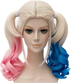 Photo 1 of Bopocoko Blonde Wigs for Women Costume with 2 Ponytails Braided Pink Blue Cute Wigs for Party Halloween BU233BP
