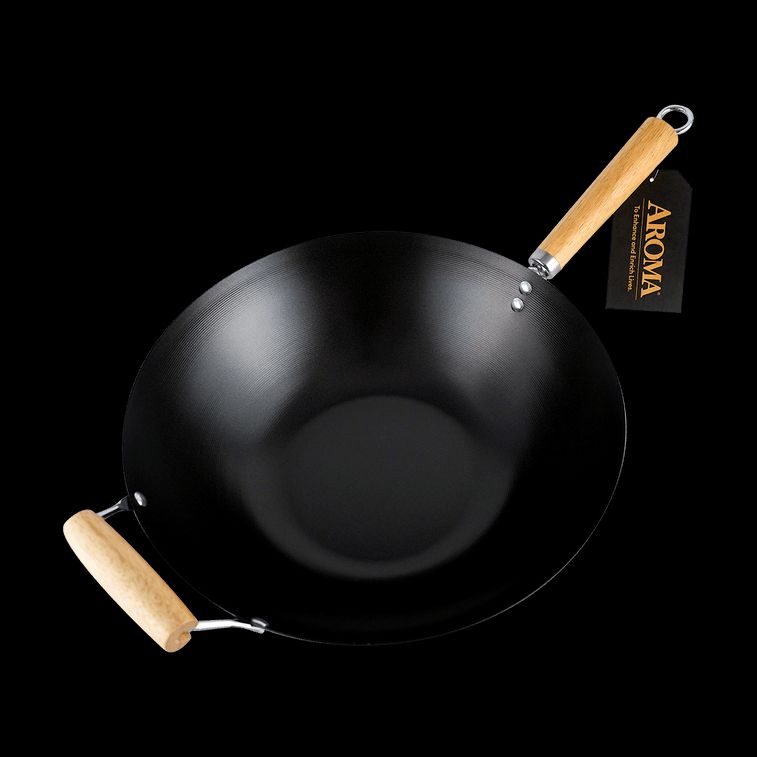 Photo 1 of Heavy Duty Carbon Steel Cookware Non-Stick Wok. 14inches. ANW-102
