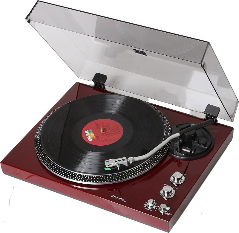 Photo 1 of TechPlay TCP4530 Analog Turntable with Built-in Phono Pre-Amplifier, by-Pass Selector, Auto-Return, Aluminum Platter and Direct PC Link, with Audio-Technica's AT3600L Cartridge (Piano Cherry)

