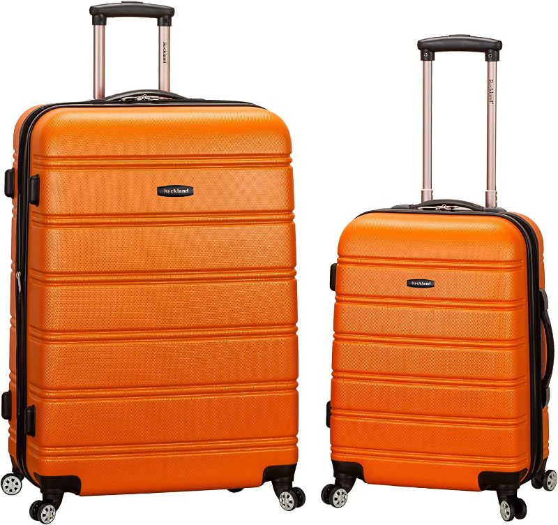 Photo 1 of Rockland Melbourne Hardside Expandable Spinner Wheel Luggage, Orange, 2-Piece Set (20/28)
