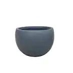 Photo 1 of 13 in. Tall Charcoal Lightweight Concrete Round Outdoor Bowl Planter
